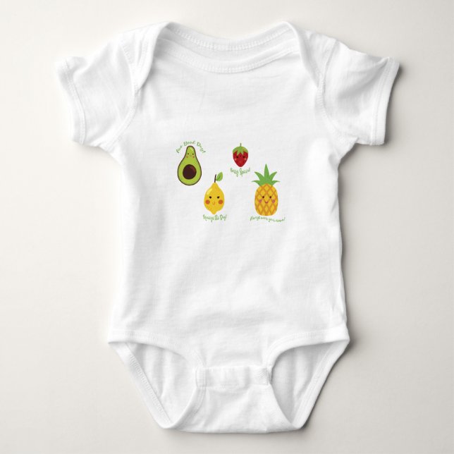 Skaffa Fruktig Avocado Lemon Strawberry Pineapple  T Shirt (Framsida)