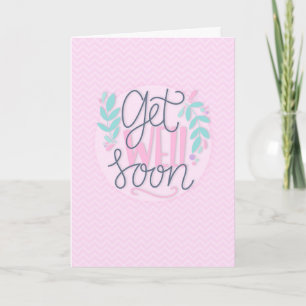Skaffa god Rosa Chevron Typography Kort