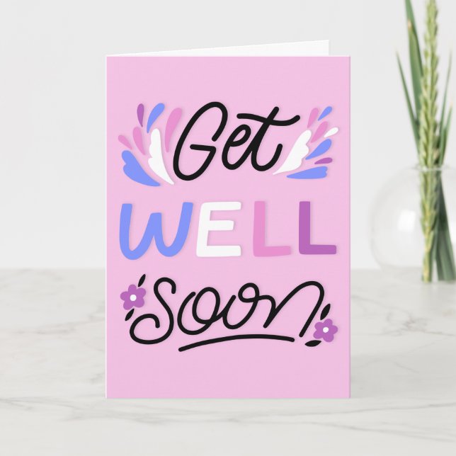 Skaffa god Rosa Typografi Hälsning Kort (Framsida)