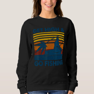 Skaffa High and Go Fishing Ogräs Löv Retro Vintage T Shirt