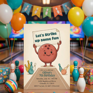 Skaffa lite kul Födelsedagsbowling för pojke 7 år Inbjudningar