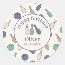 Skaffa lite rolig bowlingfest i vintage-stil Klist Runt Klistermärke