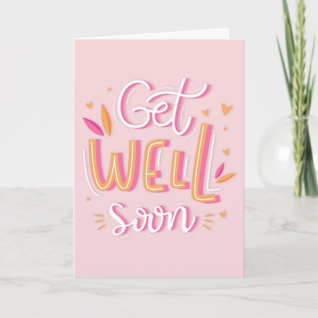 Skaffa modern Rosa- och Gult-typografi snart Kort (Framsida)