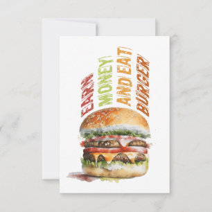 Skaffa pengar och mat Burger, humoristisk sprängni