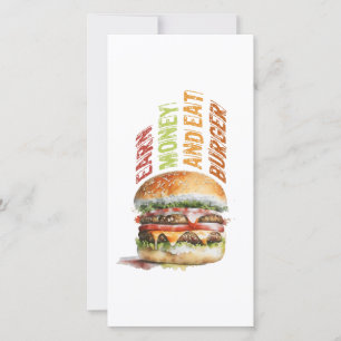 Skaffa pengar och mat Burger, humoristisk sprängni Julkort