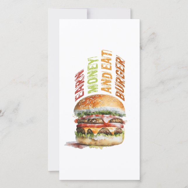 Skaffa pengar och mat Burger, humoristisk sprängni Julkort (Framsida)