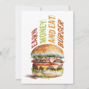 Skaffa pengar och mat Burger, humoristisk sprängni Julkort