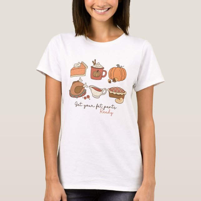 Skaffa Redot Tjock Byxor med Thanksgivingen Retro T Shirt (Framsida)