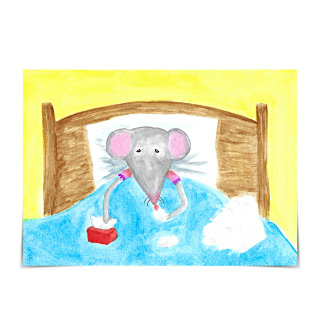 Skaffa snart Missy Mouse Sick i Bed Card Kort