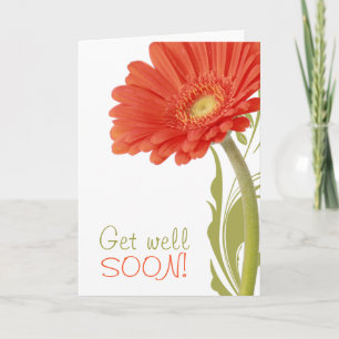 Skaffa snart Orange Gerbera Daisy Blank Inside Kort
