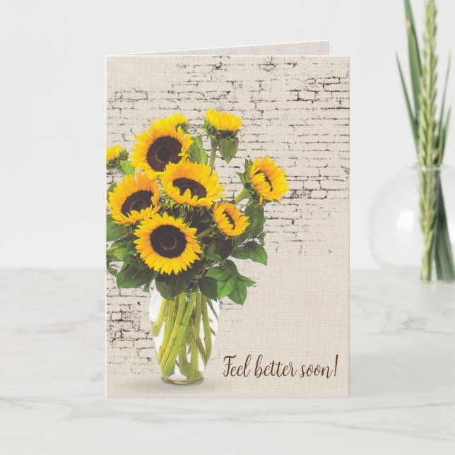 Skaffa snart soon Solros Bouquet på brickkortet Kort (Framsida)