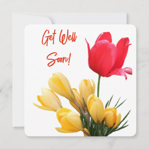 Skaffa snart söt gult krokröd roligt i tulip julkort