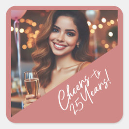 Skaffa till 25 års Födelsedagsfest-favoriter Fyrkantigt Klistermärke