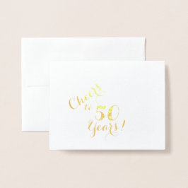 Skaffa till 50 års anteckningskort folierat kort