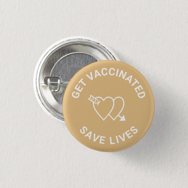 Skaffa vaccinerad spara lever kamelbeige vita hjär knapp (Framsida & baksida)
