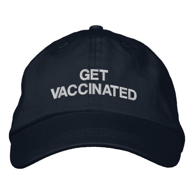 Skaffa Vaccinerad vit anpassningsbar i flottan Broderad Keps (Framsida)