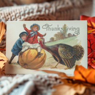 Skafferlagsdags gammal turkey Pumpa Barn Vykort