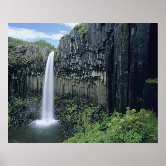 Skaftafell nationalpark, Svartifoss vattenfall. Poster (Framsidan)