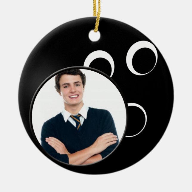 Skägelkulfotoornament Julgransprydnad Keramik (Framsidan)