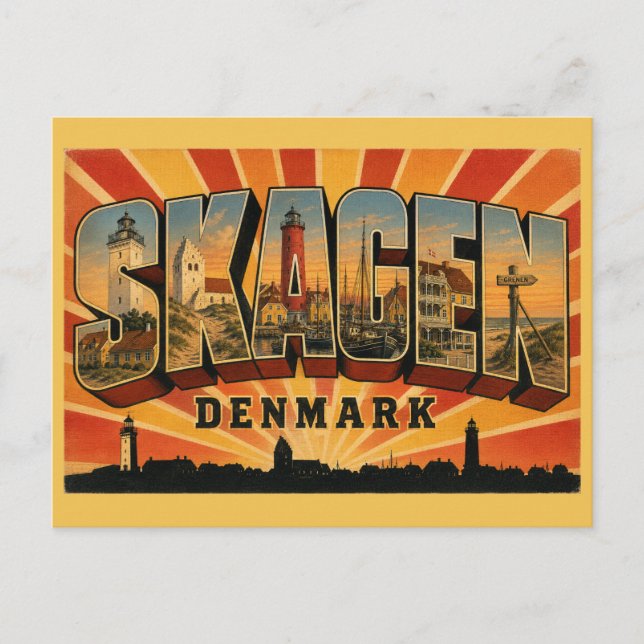 Skagen Danmark Fyrtorn Vykort (Framsida)