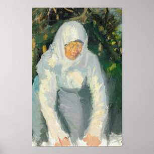 Skagen Woman med vit scarf Poster