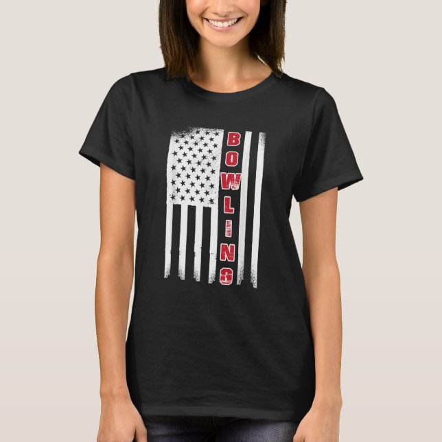 Skägerkula i USA flagga T Shirt (Framsida)