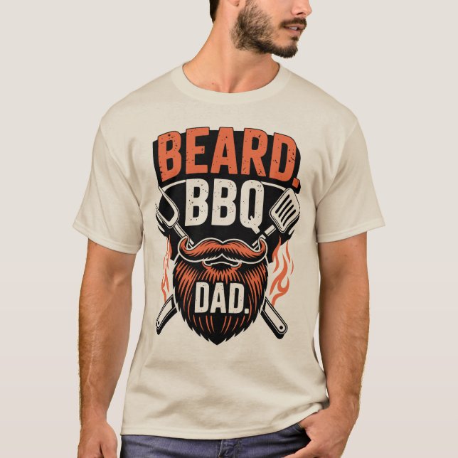 Skägg BBQ Pappa Rolig Fars Dag Tröja (Framsida)