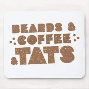 skägg och kaffe och tats musmatta