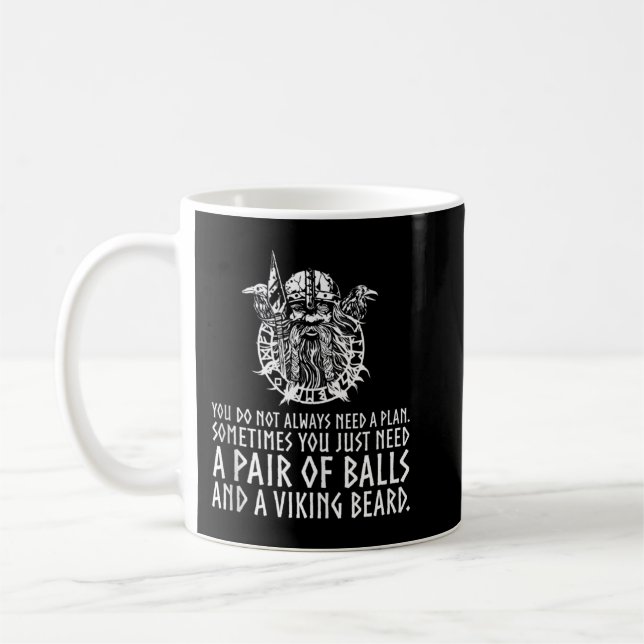 Skägg Och Kulor Maskulin Vikingagud Odin Pagan Al Kaffemugg (Vänster)