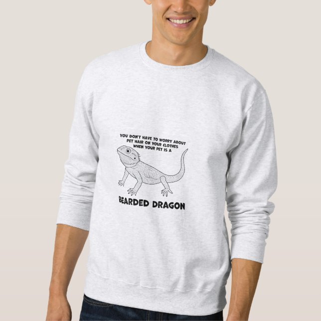 Skäggagamen humor lång ärmad tröja (Framsida)