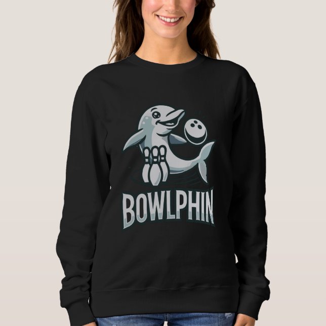 Skägge delfiner, lustigt pun bowlingflingor delfin t shirt (Framsida)