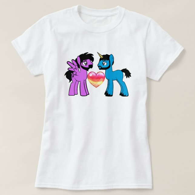 Skäggig Brony Damstorlek T-Shirt (Design framsida)