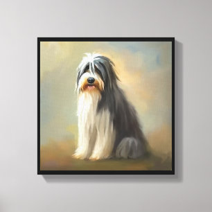 Skäggig collie hund canvastryck