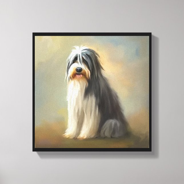 Skäggig collie hund  canvastryck (Framsida)