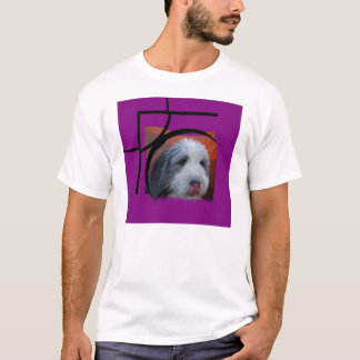 Skäggig Collie med rosor Tee Shirt