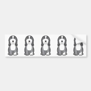 Skäggig Colliehundtecknad Bildekal