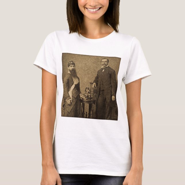 Skäggig dam för vintagecirkusfreak t shirt (Framsida)