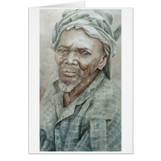 Skäggig Dogon man Hälsningskort