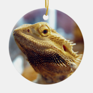 Skäggig drake julgransprydnad keramik