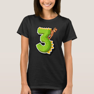 Skäggig drakes 3-årsdag Reptil Djur Grafi T Shirt