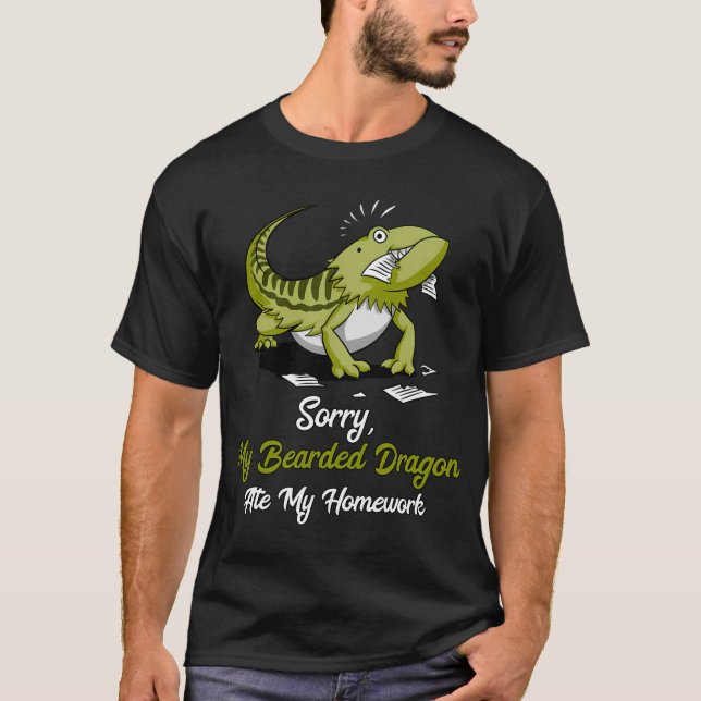 Skäggig drakon åt min läxa t shirt (Framsida)