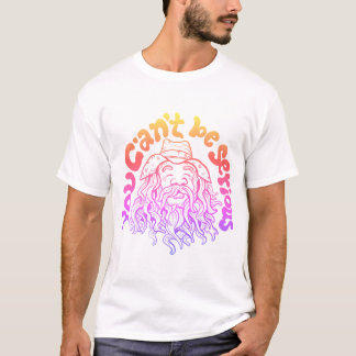 skäggig gammal man med lömska citat t shirt