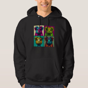 Skäggig gris Pop Illustration Färgrik Djur Män Hoodie