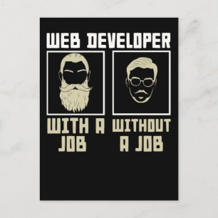 Skäggig IT-utvecklar Nörd Programmerare Kodare Vykort