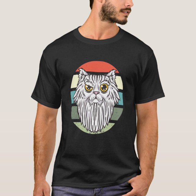 Skäggig katt t shirt (Framsida)