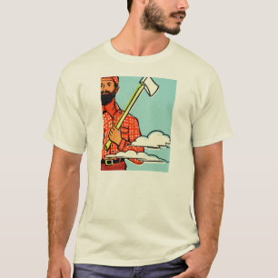 SKÄGGIG LUMBERJACK MED AXEN. CUSTOMIZABLE. TEE