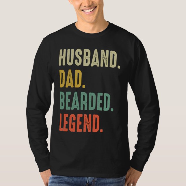 Skäggig Make Pappa Skägg Legend  Vintage T Shirt (Framsida)
