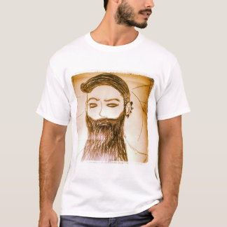 skäggig man manga anime i vriden värld t shirt