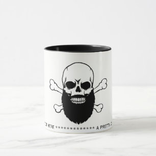 Skäggig mugg för skallemeddelandekaffe