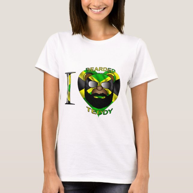 Skäggig nalle Jamaica för damer LUV Tee Shirt (Framsida)